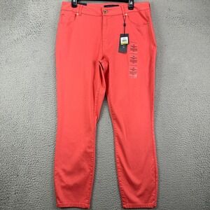 Tommy Hilfiger TH Flex Women Madison Skinny Ankle Jeans 14 Coral Lightweight NEW
